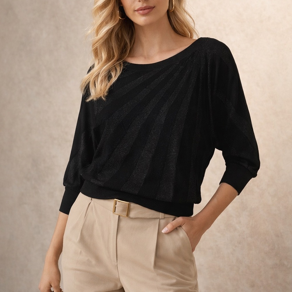 White House Black Market Black Striped Sweater